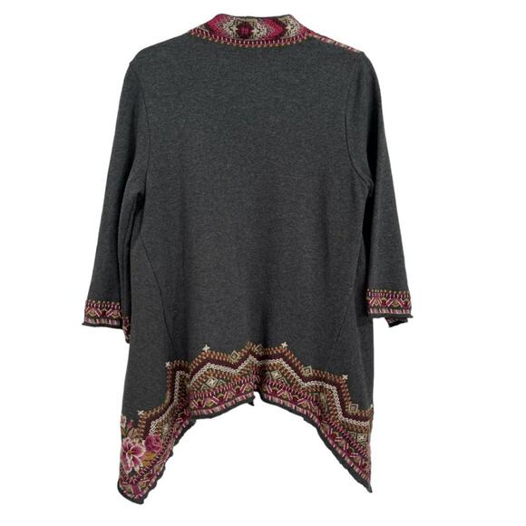 Johnny Was Quinn Embroidered Draped Cardigan Floral S Open Front - Picture 5 of 9